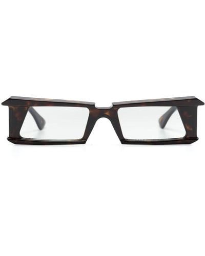 Kuboraum X21 Rectangle-frame Sunglasses - Brown