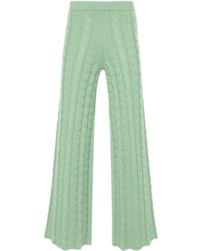 Acne Studios Logo-jacquard Wool-blend Trousers - Green