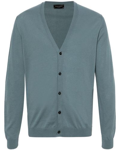 Roberto Collina Button-up Fine-knit Cardigan - Blue