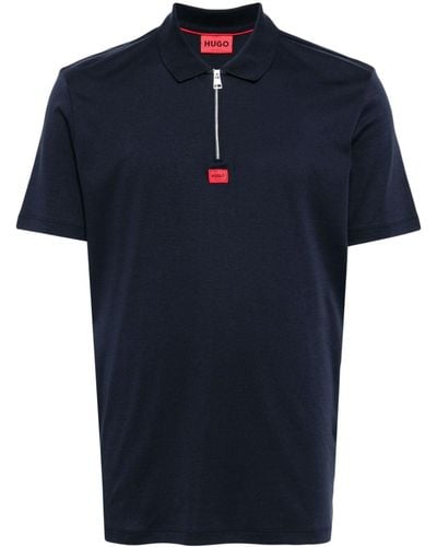HUGO Poloshirt Met Logo-applicatie - Blauw