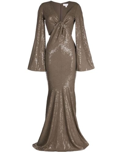 Michael Kors Sequinned Fishtail Gown - Natural