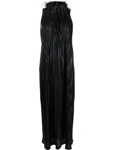 Styland フェザーカラードレス - ブラック