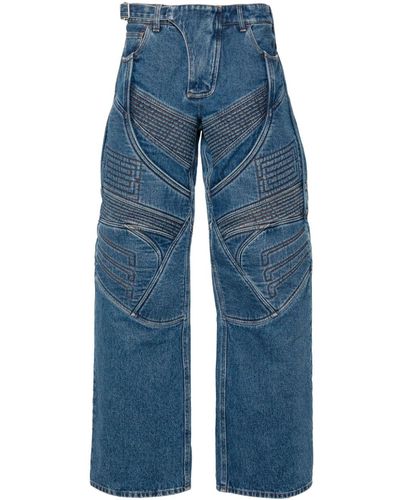 Acne Studios Wide-Leg-Jeans mit Einsätzen - Blau