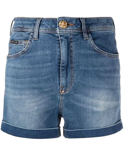 Philipp Plein Denim Short Shorts - Blue