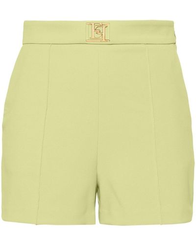 Elisabetta Franchi Pantalones cortos con placa del logo - Amarillo