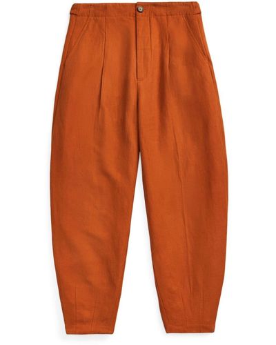 Polo Ralph Lauren Tapered Silk-blend Pants - Orange