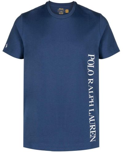 Polo Ralph Lauren T-shirt en coton mélangé à logo imprimé - Bleu