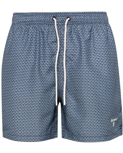 Barbour Shell Mid-rise Swim Shorts - Blue