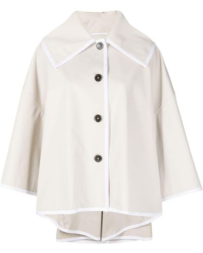 Thom Browne Opera Cotton Short Rain Coat - White