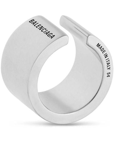 Balenciaga Garage Ring mit Logo-Print - Weiß