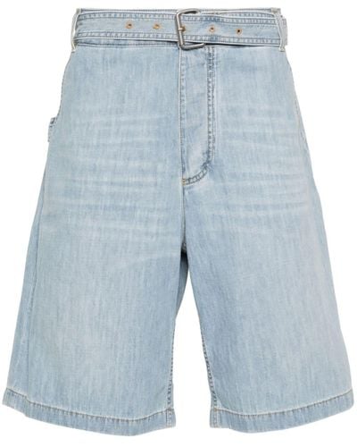 Bottega Veneta Jeans-Shorts mit Gürtel - Blau