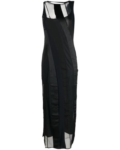 Koche Asymmetric Sleeveless Maxi Dress - Black