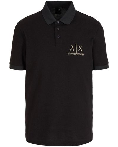 Armani Exchange ロゴ ポロシャツ - ブラック