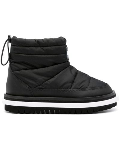 Tommy Hilfiger Logo-patch Padded Ankle Boots - Black
