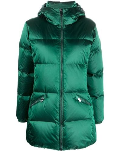Tommy Hilfiger Zip-up Hooded Puffer Jacket - Green