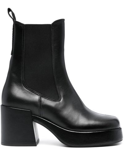 Tommy Hilfiger Chelsea 80mm Leather Chunky Boots - Black