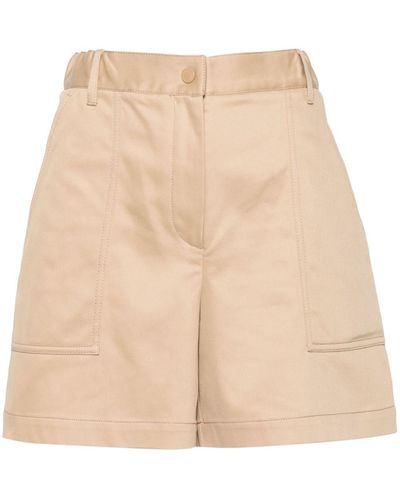 Moncler Gabardine-Shorts mit Logo-Patch - Natur