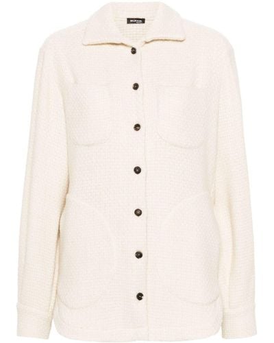 Kiton Button-up Cashmere-blend Shirt Jacket - Natural