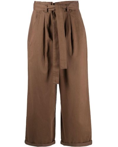 Pinko Cropped Paperbag-waist Pants - Brown