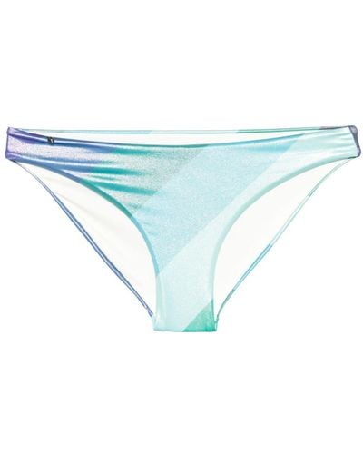 Kurt Geiger Metallic-effect Striped Bikini Bottom - Blue
