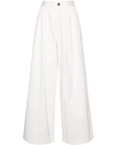 Societe Anonyme Andy Pleat-detail Palazzo Trousers - White