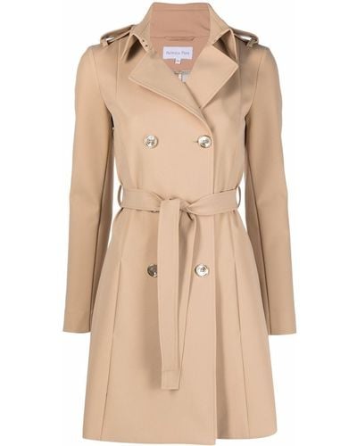 Patrizia Pepe Double-breasted Belted Trench Coat - Natural