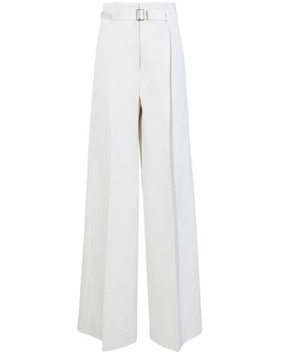Proenza Schouler Dana high-waist cotton-linen trousers - Blanc