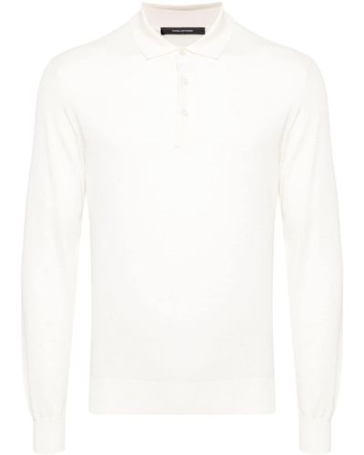 Tagliatore Pablo Long-sleeve Polo Shirt - White