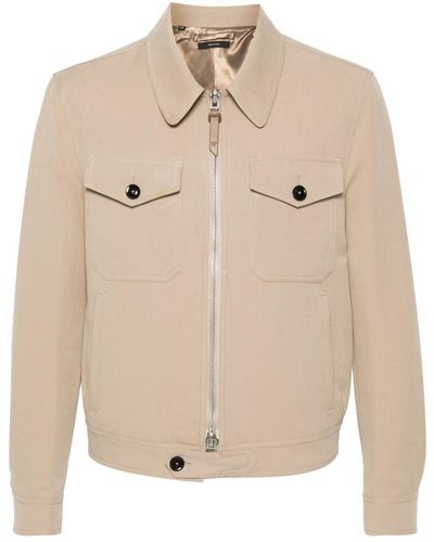 Tom Ford Twill Cotton Jacket - Natural
