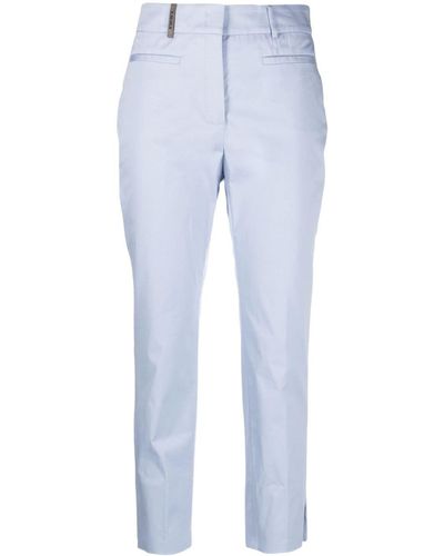 Peserico Pantalon de tailleur à coupe courte - Bleu