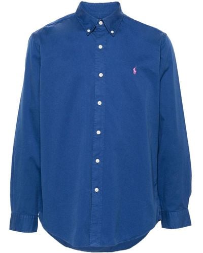 Polo Ralph Lauren Polo Pony-Embroidered Cotton Shirt - Blue
