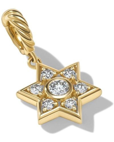 David Yurman 18kt Yellow Gold Star Of David Diamond Pendant - Metallic