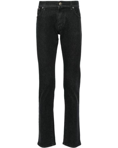 Corneliani Mid-rise Tapered Jeans - Black