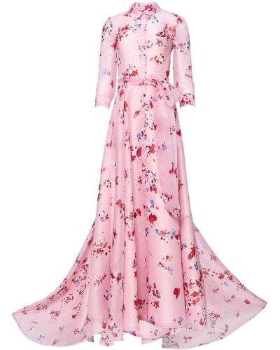 Carolina Herrera Floral-print Silk Gown - Pink