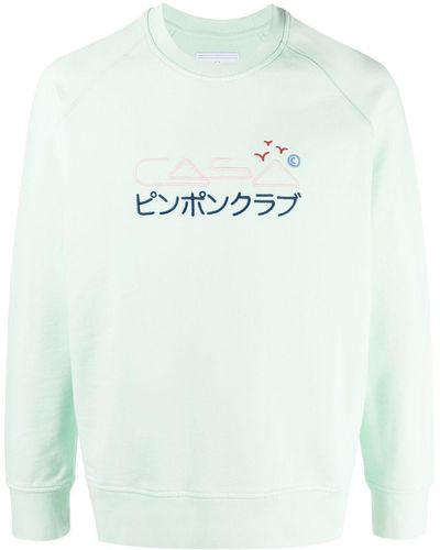 Casablancabrand Sweater Met Geborduurd Logo - Groen