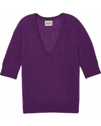 Khaite Sierra V-neck Cashmere Jumper - Purple