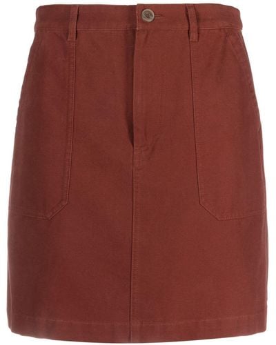 A.P.C. Léa A-line Mini Skirt - Red