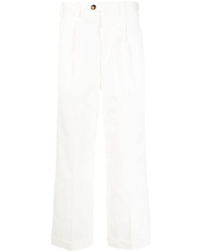 PT Torino Straight-leg Cotton Trousers - White