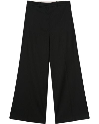 Low Classic Twill Wide-leg Trousers - Black