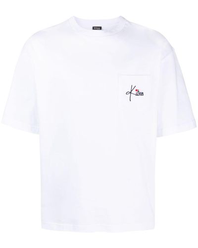 Kiton Logo-embroidery Cotton T-shirt - White