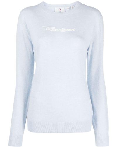 Rossignol Logo-embroidered Knitted Sweater - Blue