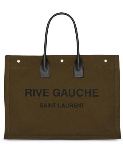 Saint Laurent Logo-print Tote Bag - Green