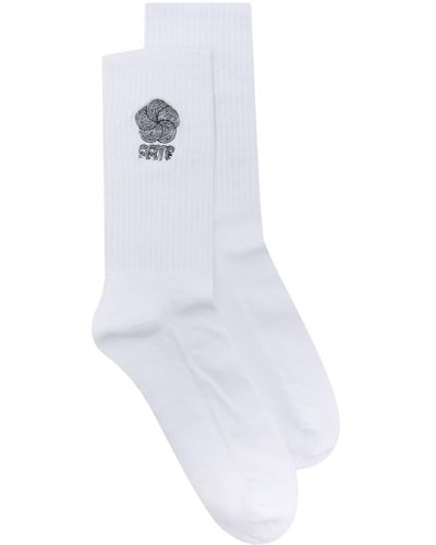 Arte' Logo-embroidered Socks - White
