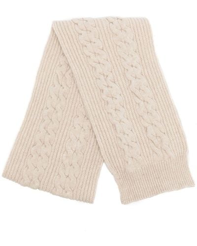 Pringle of Scotland Ribbed Cable-knit Scarf - White