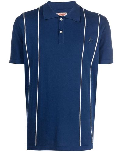 Baracuta Poloshirt mit Streifendetail - Blau