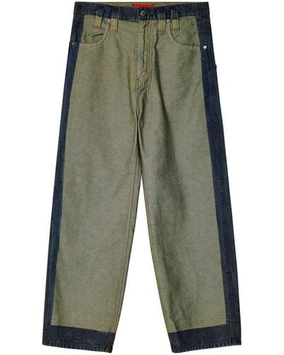 Eckhaus Latta Jeans a gamba ampia bicolore - Verde