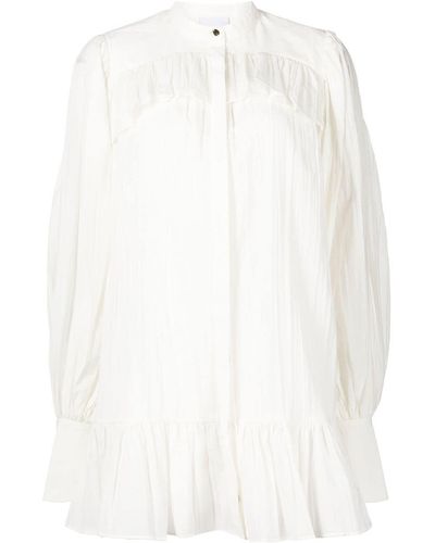 Acler Robe-chemise courte Harold à manches longues - Blanc