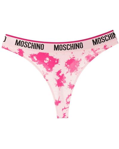 Moschino Logo-waistband Briefs - Pink