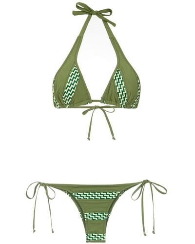 Amir Slama Paneled Bikini Set - Green