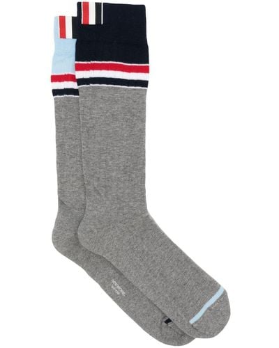 Thom Browne Grosgrain-loop Ankle Socks - Grey